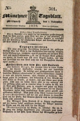 Münchener Tagblatt Mittwoch 3. November 1830