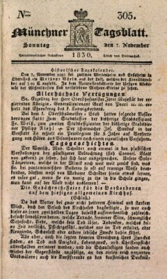 Münchener Tagblatt Sonntag 7. November 1830