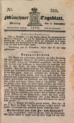 Münchener Tagblatt Freitag 12. November 1830