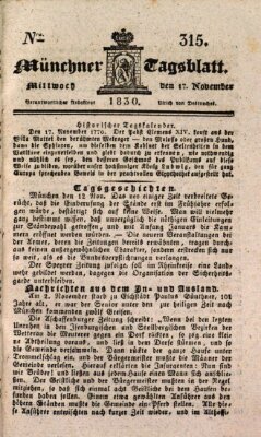 Münchener Tagblatt Mittwoch 17. November 1830