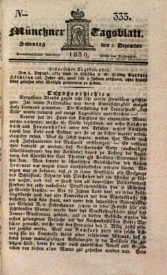 Münchener Tagblatt Sonntag 5. Dezember 1830