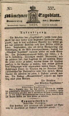 Münchener Tagblatt Donnerstag 9. Dezember 1830