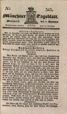 Münchener Tagblatt Mittwoch 15. Dezember 1830