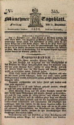 Münchener Tagblatt Freitag 17. Dezember 1830