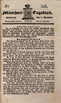 Münchener Tagblatt Samstag 18. Dezember 1830