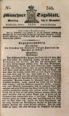 Münchener Tagblatt Montag 20. Dezember 1830