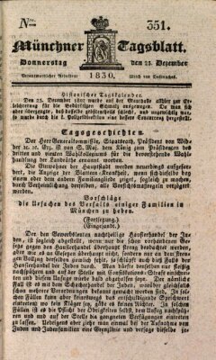 Münchener Tagblatt Donnerstag 23. Dezember 1830