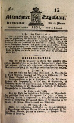 Münchener Tagblatt Donnerstag 13. Januar 1831