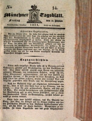 Münchener Tagblatt Freitag 14. Januar 1831