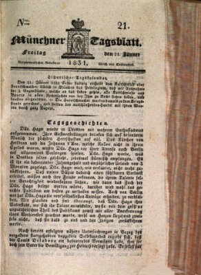 Münchener Tagblatt Freitag 21. Januar 1831