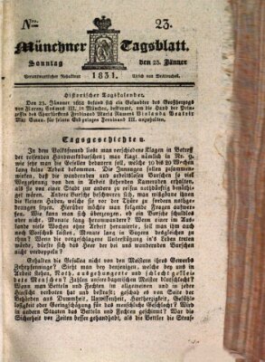 Münchener Tagblatt Sonntag 23. Januar 1831