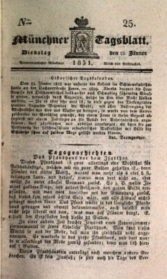 Münchener Tagblatt Dienstag 25. Januar 1831