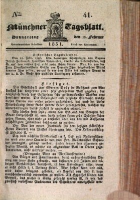 Münchener Tagblatt Donnerstag 10. Februar 1831