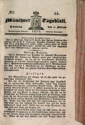 Münchener Tagblatt Sonntag 13. Februar 1831