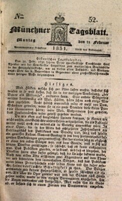 Münchener Tagblatt Montag 21. Februar 1831