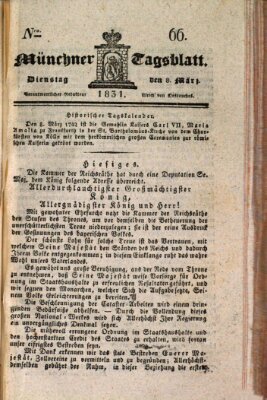 Münchener Tagblatt Dienstag 8. März 1831