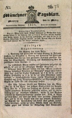 Münchener Tagblatt Montag 21. März 1831