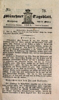 Münchener Tagblatt Dienstag 22. März 1831