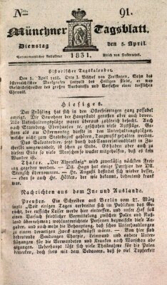 Münchener Tagblatt Dienstag 5. April 1831