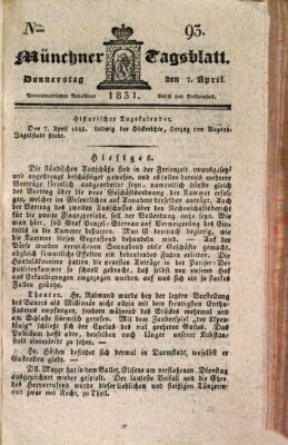 Münchener Tagblatt Donnerstag 7. April 1831