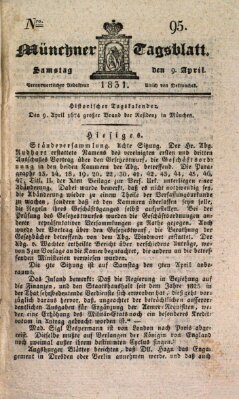 Münchener Tagblatt Samstag 9. April 1831