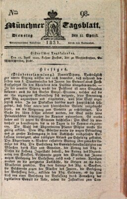 Münchener Tagblatt Dienstag 12. April 1831