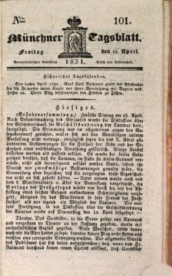 Münchener Tagblatt Freitag 15. April 1831