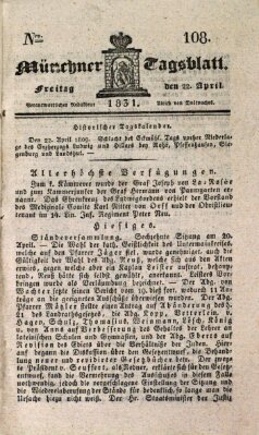 Münchener Tagblatt Freitag 22. April 1831