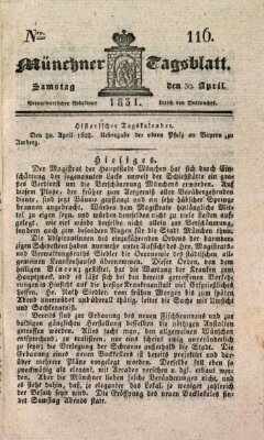 Münchener Tagblatt Samstag 30. April 1831