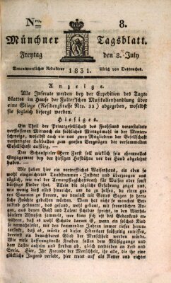 Münchener Tagblatt Freitag 8. Juli 1831