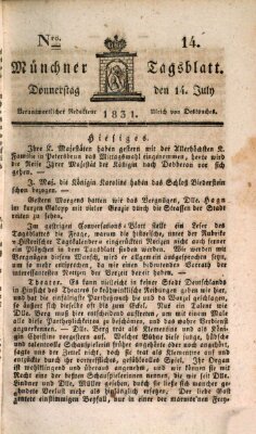 Münchener Tagblatt Donnerstag 14. Juli 1831