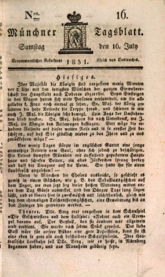 Münchener Tagblatt Samstag 16. Juli 1831