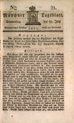 Münchener Tagblatt Donnerstag 21. Juli 1831