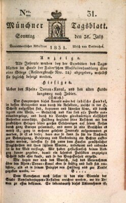 Münchener Tagblatt Sonntag 31. Juli 1831