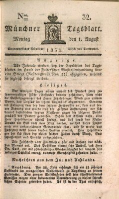 Münchener Tagblatt Montag 1. August 1831