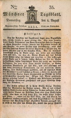 Münchener Tagblatt Donnerstag 4. August 1831