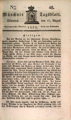 Münchener Tagblatt Mittwoch 17. August 1831