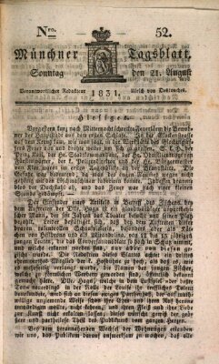 Münchener Tagblatt Sonntag 21. August 1831