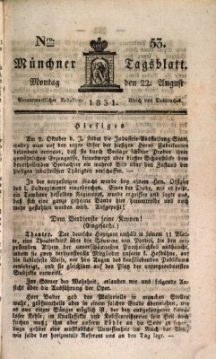 Münchener Tagblatt Montag 22. August 1831