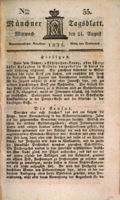 Münchener Tagblatt Mittwoch 24. August 1831