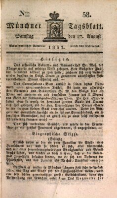 Münchener Tagblatt Samstag 27. August 1831