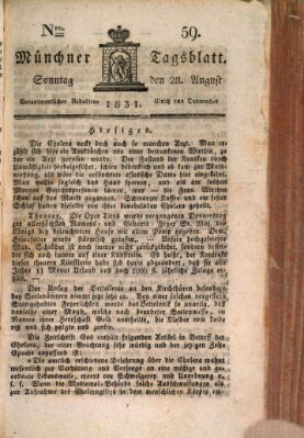 Münchener Tagblatt Sonntag 28. August 1831