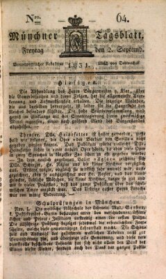 Münchener Tagblatt Freitag 2. September 1831