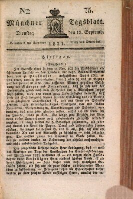 Münchener Tagblatt Dienstag 13. September 1831