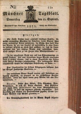 Münchener Tagblatt Donnerstag 15. September 1831