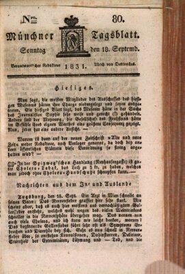 Münchener Tagblatt Sonntag 18. September 1831