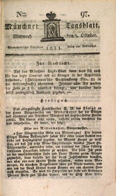 Münchener Tagblatt Mittwoch 5. Oktober 1831