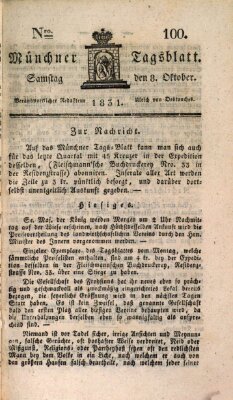 Münchener Tagblatt Samstag 8. Oktober 1831