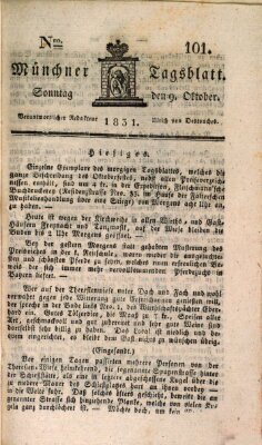 Münchener Tagblatt Sonntag 9. Oktober 1831