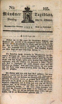 Münchener Tagblatt Dienstag 11. Oktober 1831